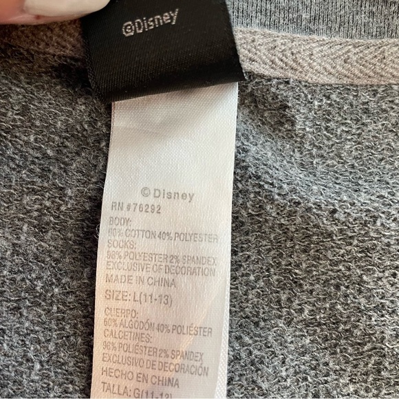 Disney The Nightmare Before Christmas Long Sleeve Oversized Gray Crewneck Shirt - Picture 3 of 4